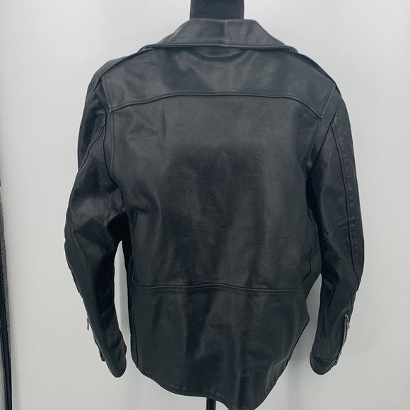 Niki Leather Jacket size XL Black Motorcycle jacket vintage - Picture 9 of 15